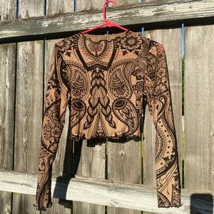 Pattern Mesh long sleeve